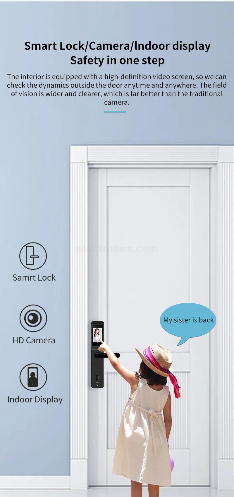 S802 Pro black color Smart Door Automatic Lock with Face ID biometric card pin key App controlled security locking systems at best price online in islamabad rawalpindi lahore peshawar faisalabad karachi hyderabad quetta wah taxila Pakistan