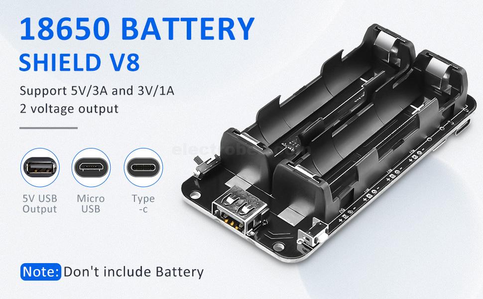 2x 1865O Battery Double Li-ion V8 Battery Shield in Pakistan