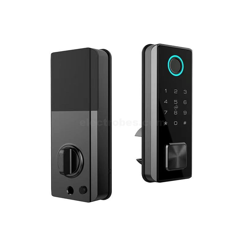 S919-7 black color Smart Door Automatic Lock with biometric card pin key App controlled security locking systems at best price online in islamabad rawalpindi lahore peshawar faisalabad karachi hyderabad quetta wah taxila Pakistan