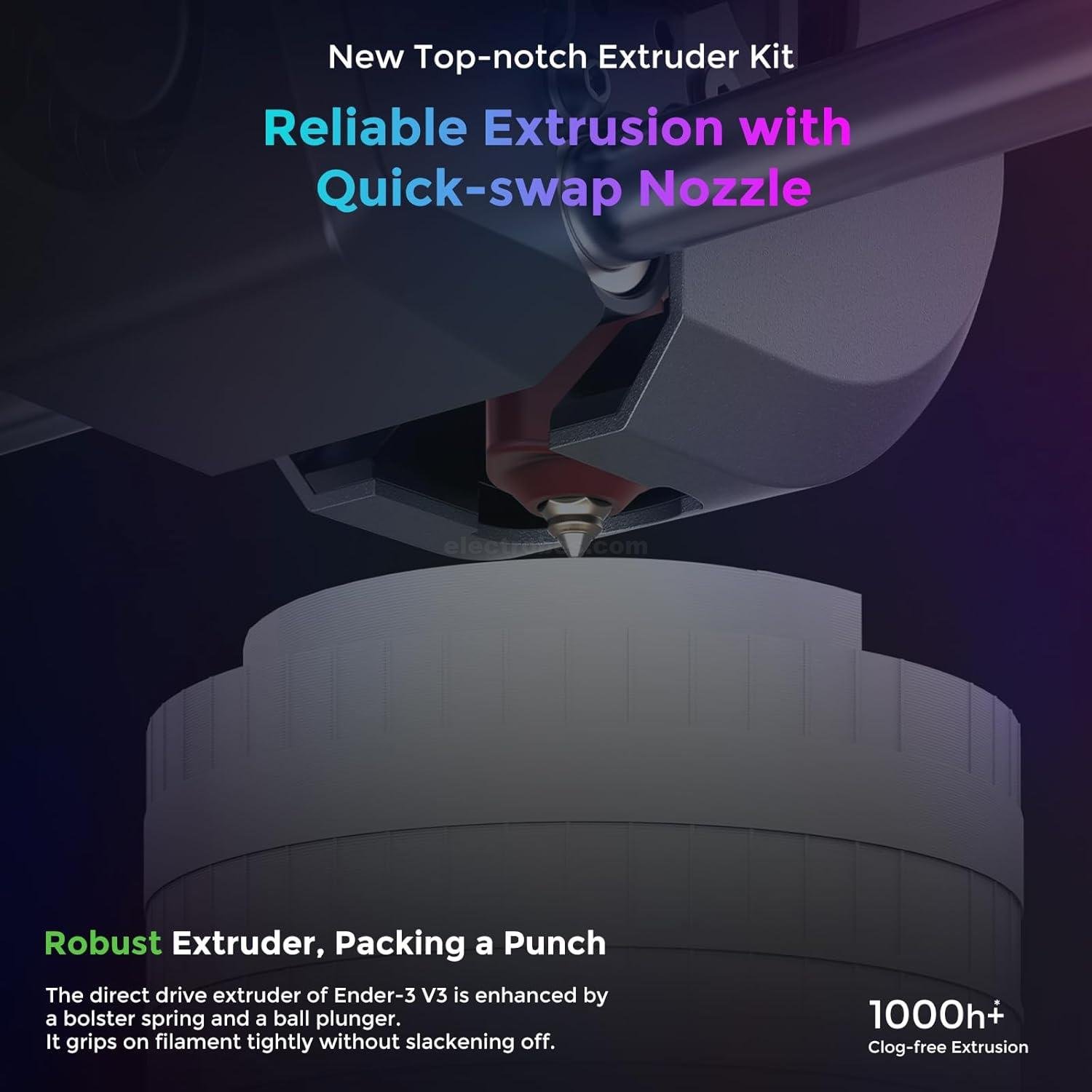 Official Creality Ender 3 V3 3D Printer with 600mm/s Printing Speed, Upgraded with Core XZ Motion System Clog-Free Extrusion 60W 300℃ Hotend Heater Auto Leveling Printing 220*220*250mm build volume at best price online in islamabad rawalpindi lahore peshawar faisalabad karachi hyderabad quetta wah taxila Pakistan