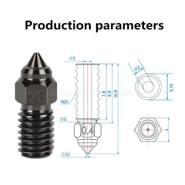 High speed Hardened Steel 0.4mm Nozzle 1.75mm Filament with fast heating high speed printing nozzle for Elegoo, Anycubic, Artillery 3D Printers at best price online in islamabad rawalpindi lahore peshawar faisalabad karachi hyderabad quetta wah taxila Pakistan