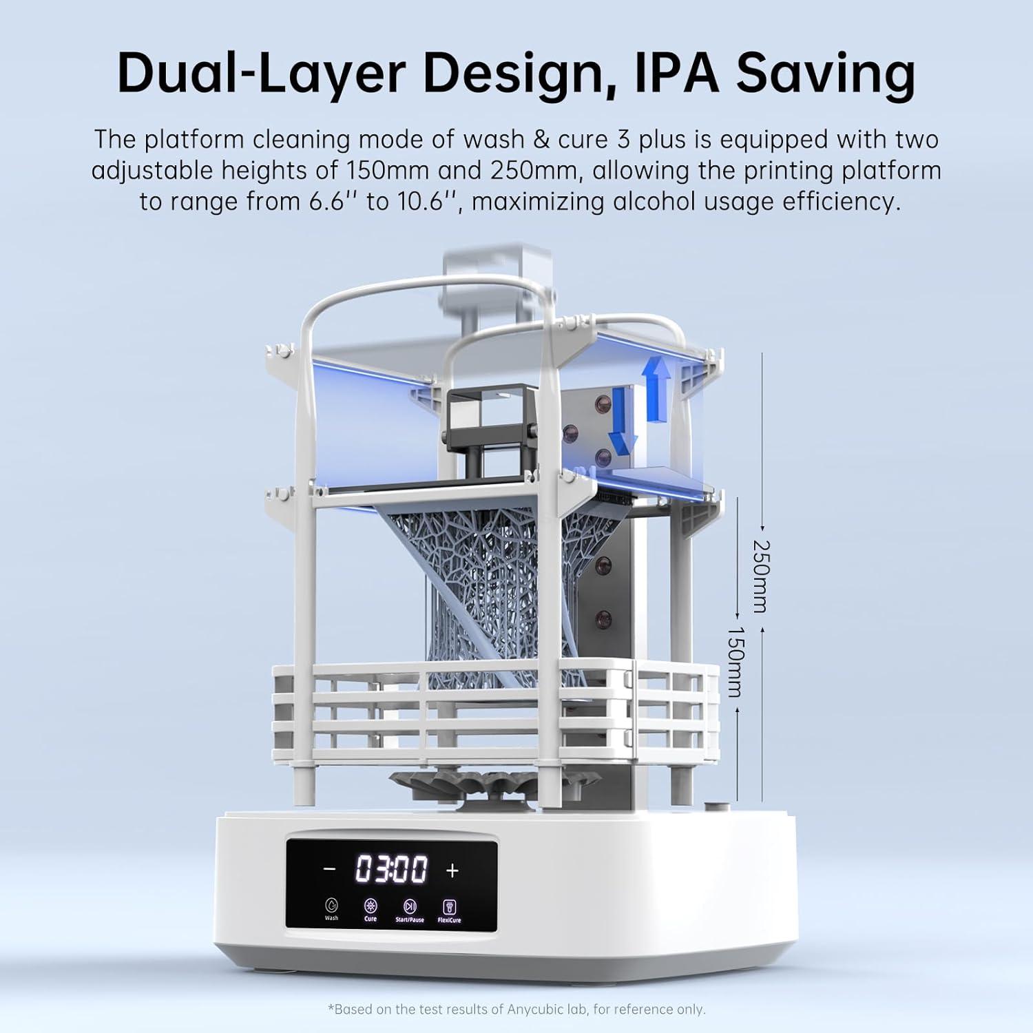 ANYCUBIC Wash and Cure 3 Plus with Gooseneck Illumination Dual Layer and IPA Saving for Photon M5/M5s/X2/X 6Ks/Halot-Mage/Mage pro/March 4/Saturn Series LCD/SLA/DLP 3D Printer 228x128x260mm at best price online in islamabad rawalpindi lahore peshawar faisalabad karachi hyderabad quetta wah taxila Pakistan