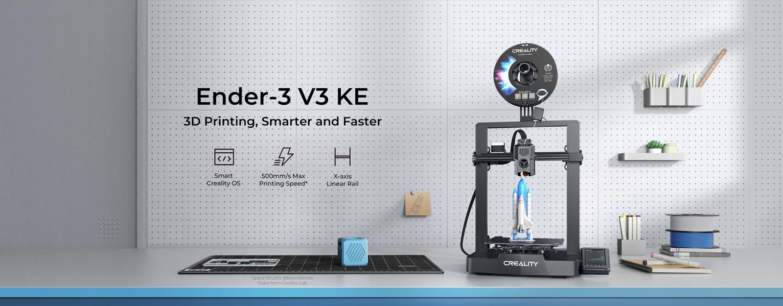 Creality Ender 3 V3 KE 3D Printer, 500mm/s Printing Speed 3D Printers with CR Touch Auto Leveling Sprite Direct Extruder Supports 300℃, Dual Fans and X-axis Linear Rail Print Size 220x220x250mm at best price online in islamabad rawalpindi lahore peshawar faisalabad karachi hyderabad quetta wah taxila Pakistan