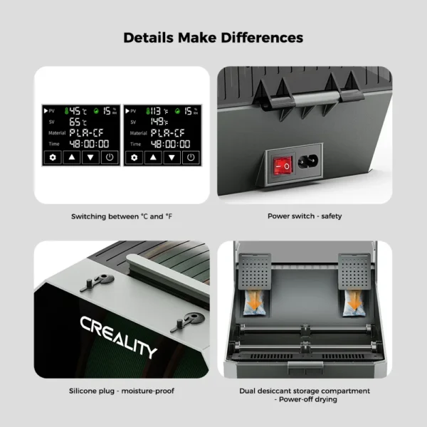 Creality Space PI Plus Two/ Dual/ Double Filament Dryer, 3D Printer Filament Dryer Box with 360° Heating, Upgraded Filament Dehydrator Storage Box Supports PA ABS PETG PLA TPU filaments at best price online in islamabad rawalpindi lahore peshawar faisalabad karachi hyderabad quetta wah taxila Pakistan