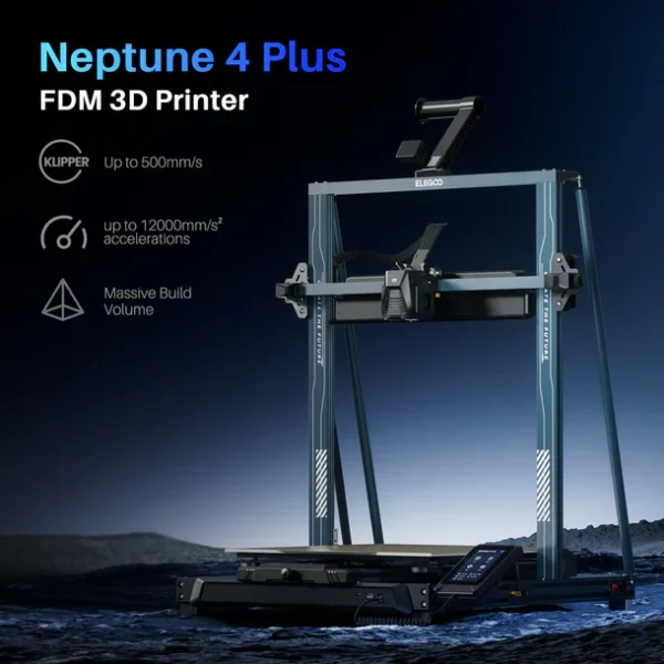 Elegoo Neptune 4 Plus FDM 3D Printer, 500mm/s High Speed Printing, 300°C High temperature Nozzle, Auto Leveling and Direct Drive Extruder, 320x320x385mm Large Printing Size at best price online in islamabad rawalpindi lahore peshawar faisalabad karachi hyderabad quetta wah taxila Pakistan