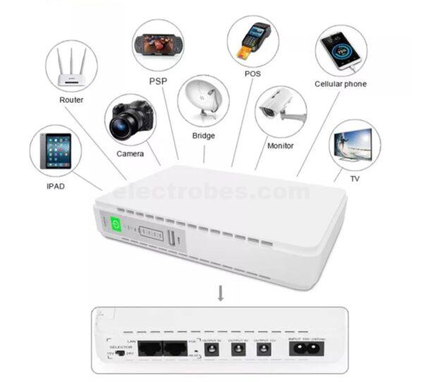 POE431P Model DC UPS Long Backup Time Output 9v 12v 15v 24v USB 5V IP Camera UPS power bank 8800mah at best price online in islamabad rawalpindi lahore peshawar faisalabad karachi hyderabad quetta wah taxila Pakistan