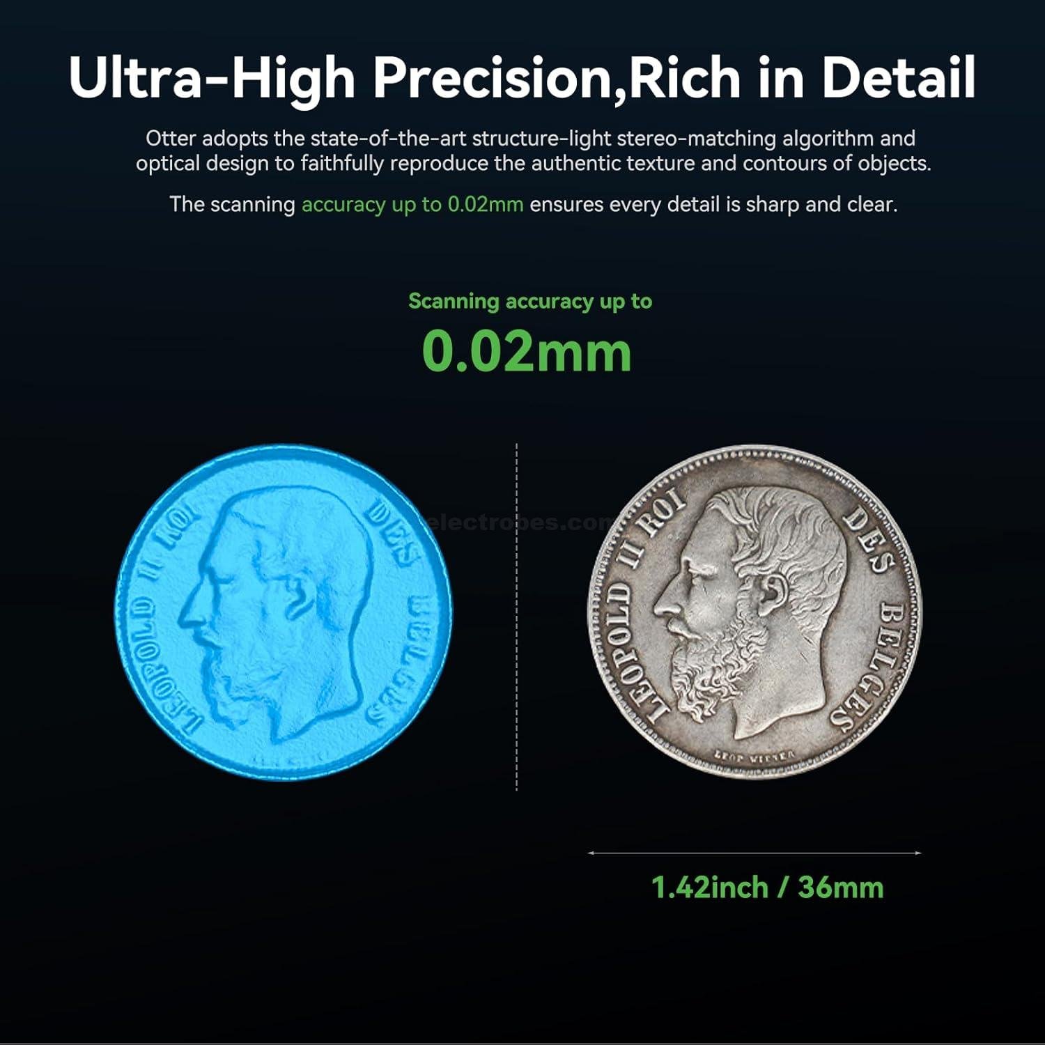 Creality CR-Scan Otter 3D Scanner for 3D Printing, Handheld 3D Printer Scanner with 20FPS, 0.02mm Accuracy, 4-lens Stereo Vision, 10-2000mm Range, Anti-shaking, Full-Color Scanning, Scan Black/Metal Objects at best price online in islamabad rawalpindi lahore peshawar faisalabad karachi hyderabad quetta wah taxila Pakistan