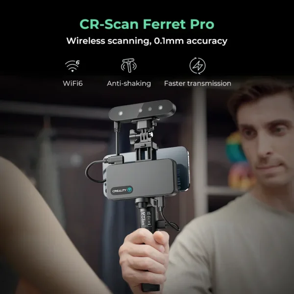 Creality CR-Scan Ferret Pro 3D Scanner for 3D Printing Modeling Fast Scan with 0.1mm Accuracy ASIC Chipset Dual Mode Outdoor Full Color Scanning Portable Handheld 3d scanning device at best price online in islamabad rawalpindi lahore peshawar faisalabad karachi hyderabad quetta wah taxila Pakistan