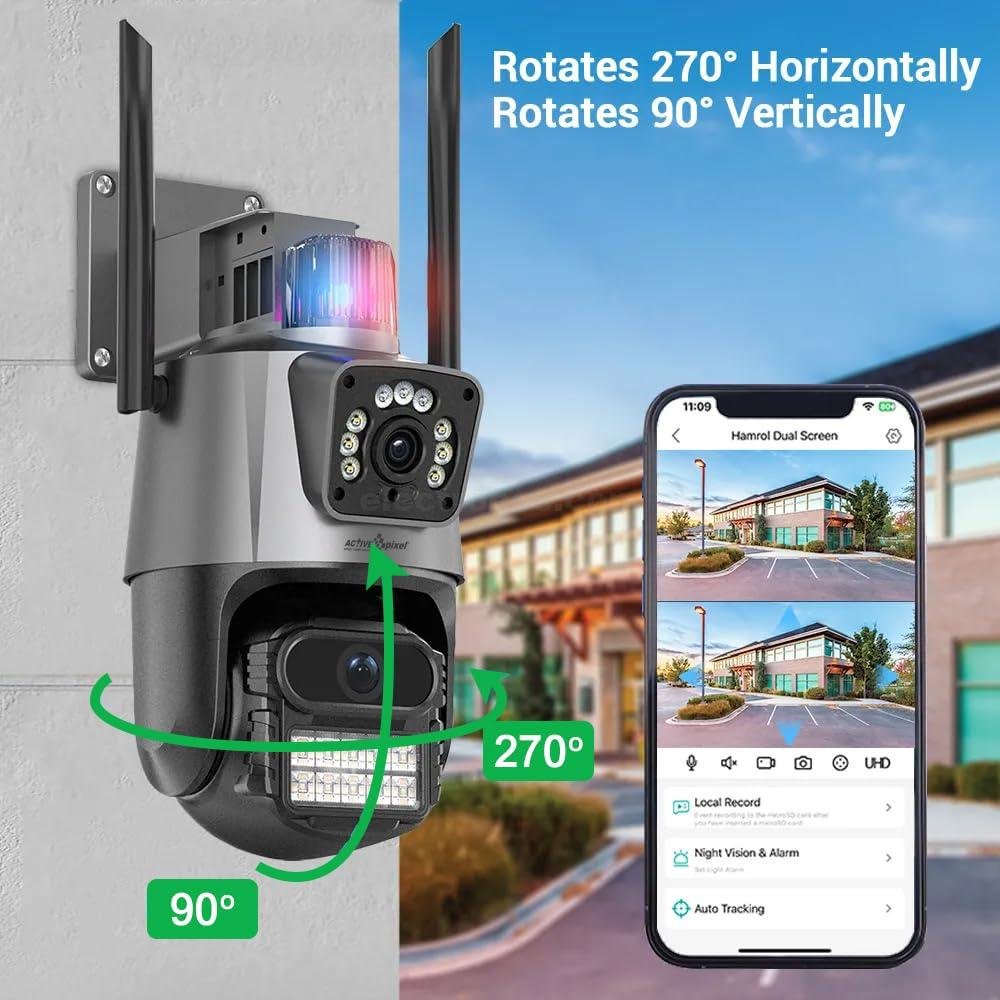 Dual Screen Dome PTZ WiFi Dual Lens IR Color Night Vision Outdoor Camera at best price online in islamabad rawalpindi lahore peshawar faisalabad karachi hyderabad quetta wah taxila Pakistan