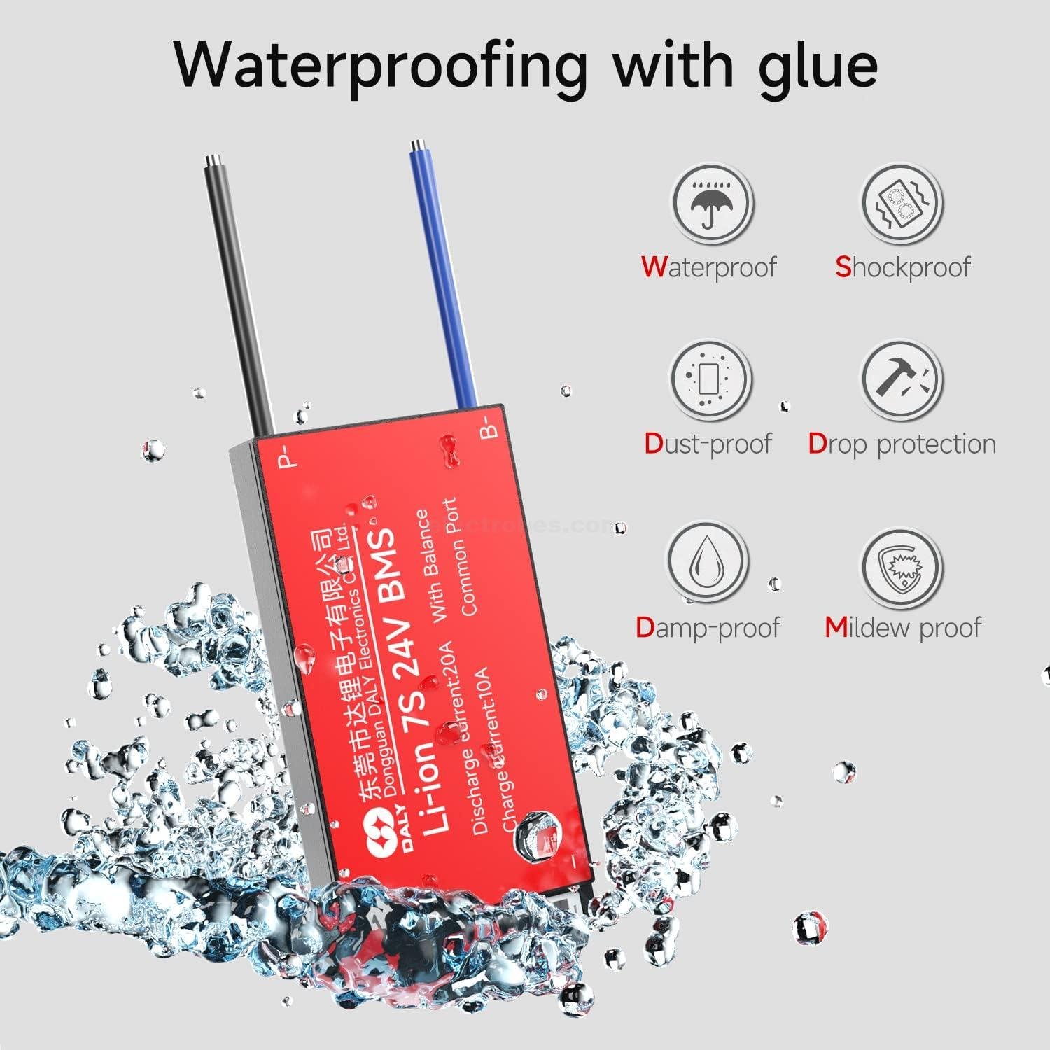 DALY 24V BMS li-ion 7S 20A with Balance Wire and Temperature Sensor for Rated 3.7V Lithium Battery Power Bank Short Circuit Protection at best price online in islamabad rawalpindi lahore peshawar faisalabad karachi hyderabad quetta wah taxila Pakistan