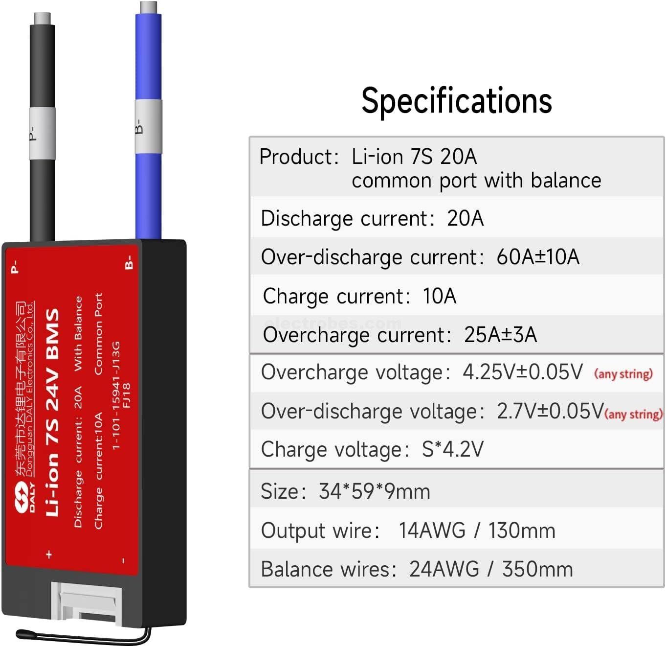 DALY 24V BMS li-ion 7S 20A with Balance Wire and Temperature Sensor for Rated 3.7V Lithium Battery Power Bank Short Circuit Protection at best price online in islamabad rawalpindi lahore peshawar faisalabad karachi hyderabad quetta wah taxila Pakistan