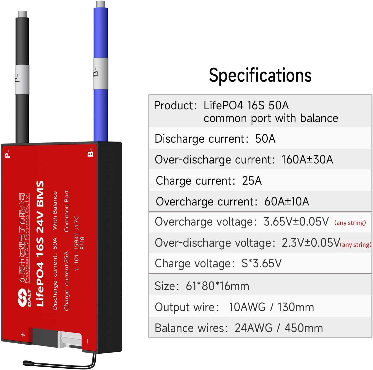 DALY BMS 16S 48V LifePO4 PCB Protection Board with Balance Wire and Temperature Sensor for LiFePO4 16 Cells 48V Lithium Battery Pack at best price online in islamabad rawalpindi lahore peshawar faisalabad karachi hyderabad quetta wah taxila Pakistan