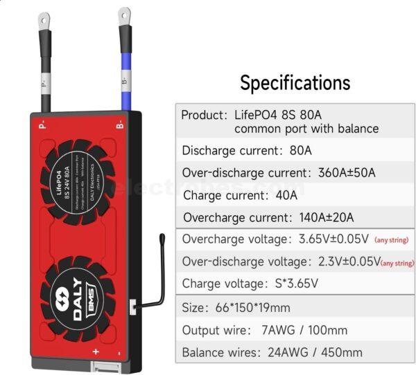 DALY BMS 8S 24V 80A LifePO4 PCB Protection Board with Balance Wire and Temperature Sensor for LiFePO4 16 Cells 48V Lithium Battery Pack at best price online in islamabad rawalpindi lahore peshawar faisalabad karachi hyderabad quetta wah taxila Pakistan