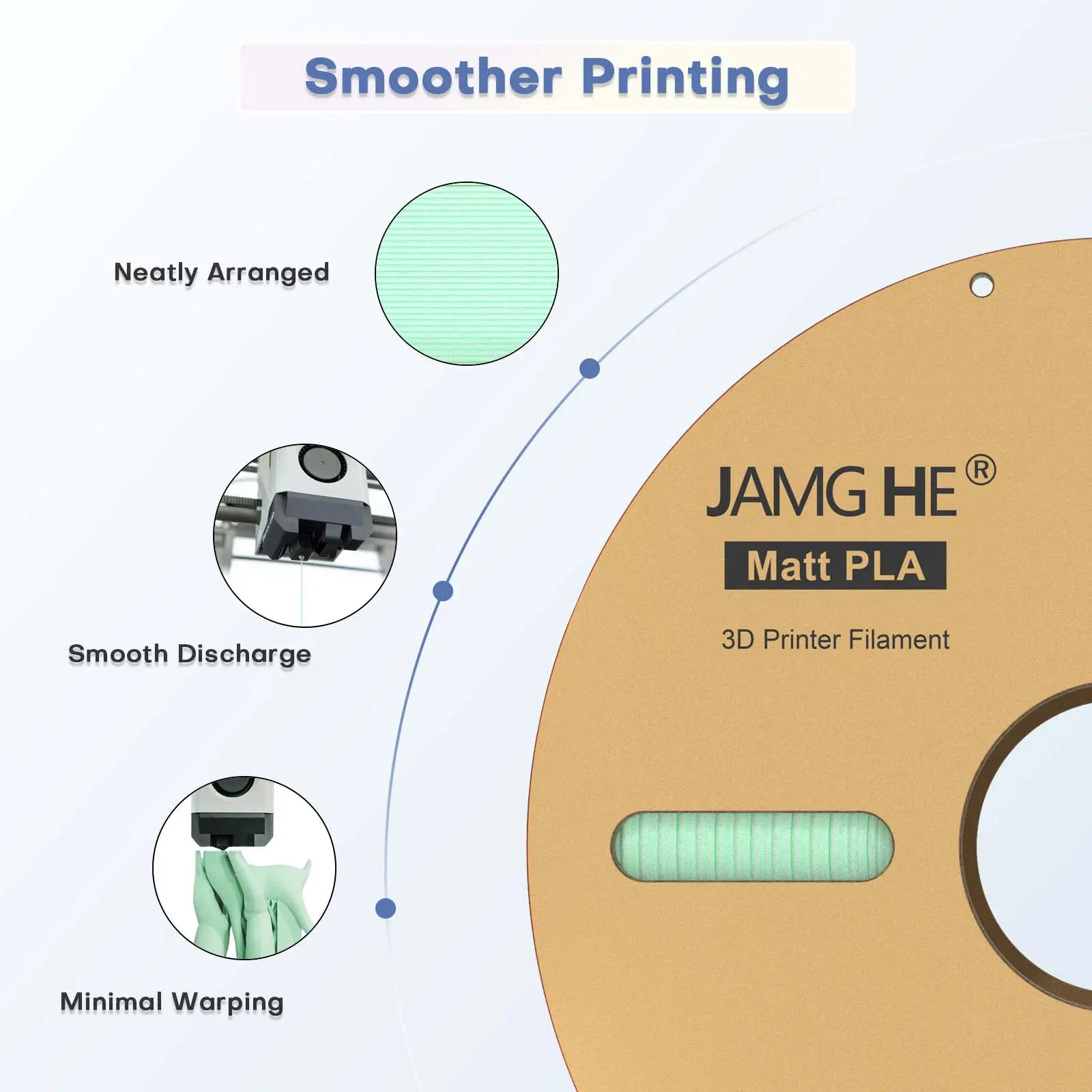 JAMG HE Matt PLA 1.75mm 3D Printer Filament 1kg Roll at best price online in islamabad rawalpindi lahore peshawar faisalabad karachi hyderabad quetta wah taxila Pakistan