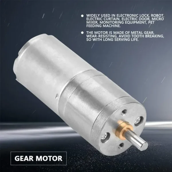 12V 25GA-370 1360RPM DC Reduction Gear High Speed DC Motor at best price online in islamabad rawalpindi lahore karachi multan sukkur skardu peshawar taxila wah gujranwala faisalabad hyderabad quetta pakistan