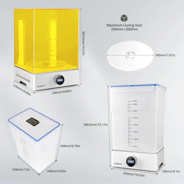 ELEGOO Mercury XS Bundle with Separate Wash and Cure Station for Large Resin 3D Printed Models, Compatible with Saturn and Mars LCD 3D Printers, with a Handheld UV Lamp at best price online in islamabad rawalpindi lahore peshawar faisalabad karachi hyderabad quetta wah taxila Pakistan