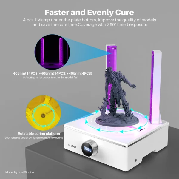 ELEGOO Mercury XS Bundle with Separate Wash and Cure Station for Large Resin 3D Printed Models, Compatible with Saturn and Mars LCD 3D Printers, with a Handheld UV Lamp at best price online in islamabad rawalpindi lahore peshawar faisalabad karachi hyderabad quetta wah taxila Pakistan