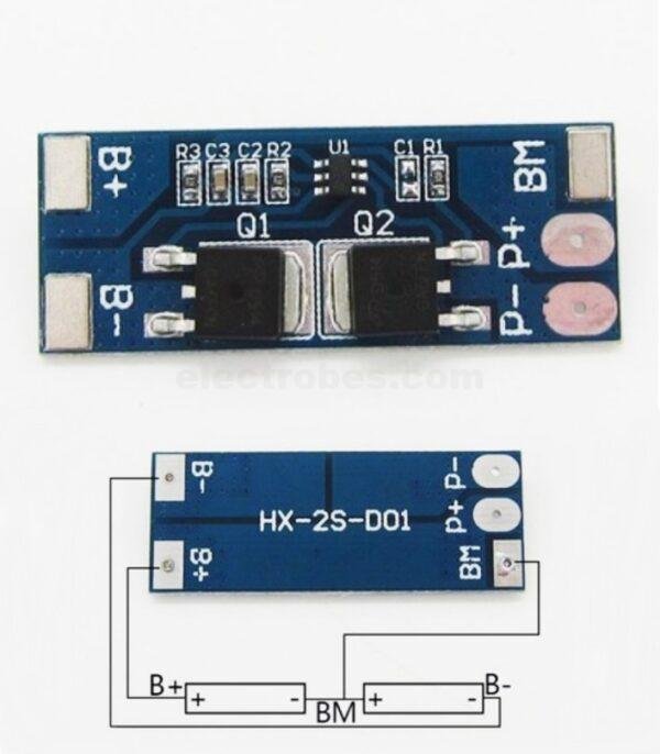 2S 8A Li-ion Lithium Battery 7.4v 8.4V 18650 Charger Protection Board bms pcm at best price online in islamabad rawalpindi lahore peshawar faisalabad karachi hyderabad quetta wah taxila Pakistan