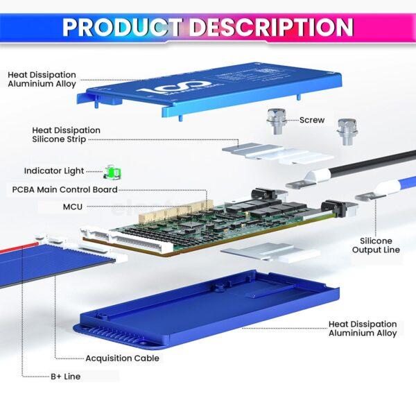 Battery Management System DALY, 100A 8-24S, 24-72V BMS with 1A Active Balancer and Built-in Bluetooth for Lithium/LFP/LTO Battery Pack at best price online in islamabad rawalpindi lahore peshawar faisalabad karachi hyderabad quetta wah taxila Pakistan