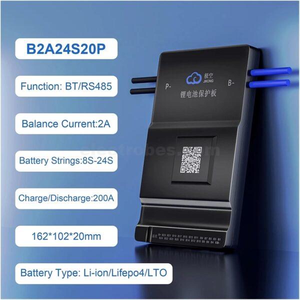 JKBMS Smart BMS 8S-24S 200A 2A Active Balance Build-in Bluetooth with RS485 PCB Battery Protection Board Li-ion LiFePO4 LTO Lithium Battery Pack (JK-BD2A24S20P) at best price online in islamabad rawalpindi lahore peshawar faisalabad karachi hyderabad quetta wah taxila Pakistan