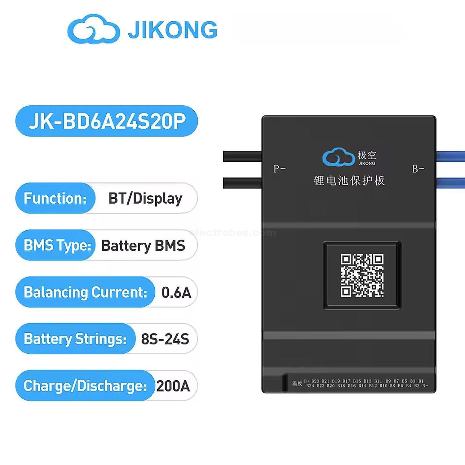 JKBMS Smart BMS 8S-24S 200A 0.6A Active Balance Build-in Bluetooth with RS485 PCB Battery Protection Board Li-ion LiFePO4 LTO Lithium Battery Pack (JK-BD6A24S20P) at best price online in islamabad rawalpindi lahore peshawar faisalabad karachi hyderabad quetta wah taxila Pakistan