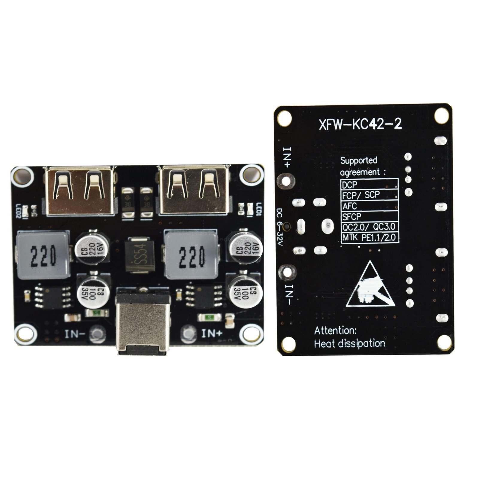 XFW-KC42-2 2-way USB DC-DC Step Down Fast Charging Module at best price online in islamabad rawalpindi lahore peshawar faisalabad karachi hyderabad quetta wah taxila Pakistan