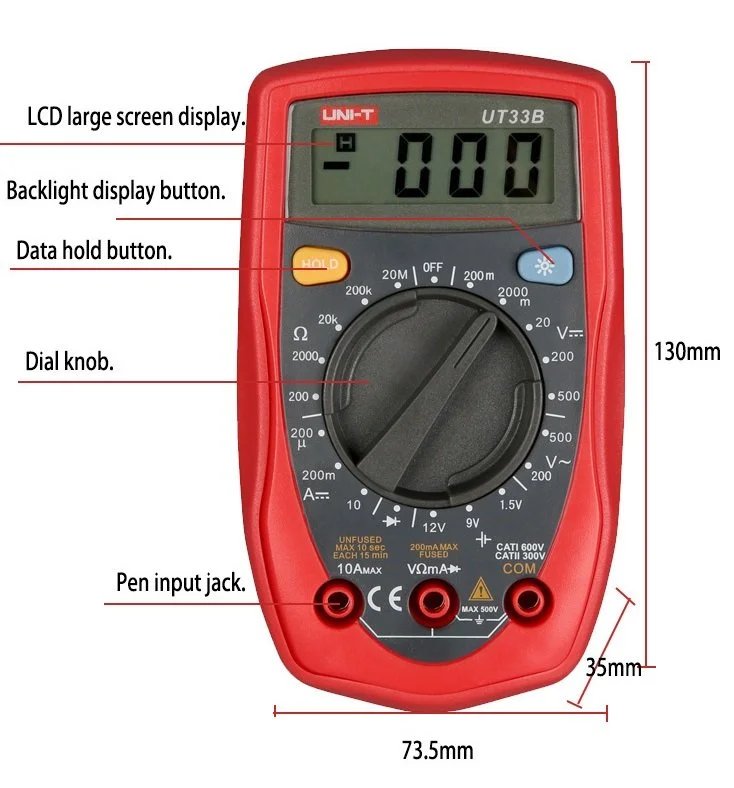 Buy UNI-T UT33D Palm Size Digital Multimeter online at best price and delivery in islamabad rawalpindi lahore peshawar faisalabad karachi hyderabad quetta wah taxila multan sialkot mardan Pakistan