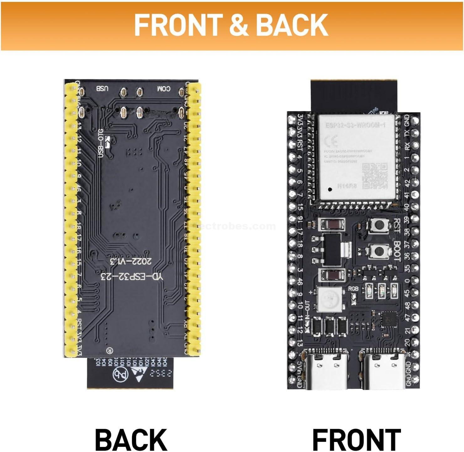 ESP32-S3-DevKitC-1-N8R2 Development Board ESP32 S3 WiFi + Bluetooth MCU Module, Dual Type-C ESP32-S3-WROOM-1 Cores Microcontroller Processor Integrates Complete Wi-Fi and BLE Functions at best price online in islamabad rawalpindi lahore peshawar faisalabad karachi hyderabad quetta wah taxila Pakistan