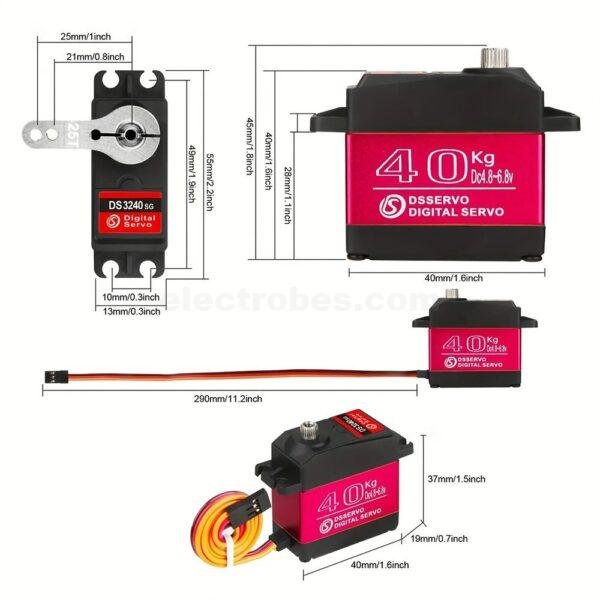 Metal geared servo 40kg ds3240mg 180 degree metal gear digital servo motor arduino high torque at best price online in islamabad rawalpindi lahore peshawar faisalabad karachi hyderabad quetta wah taxila Pakistan