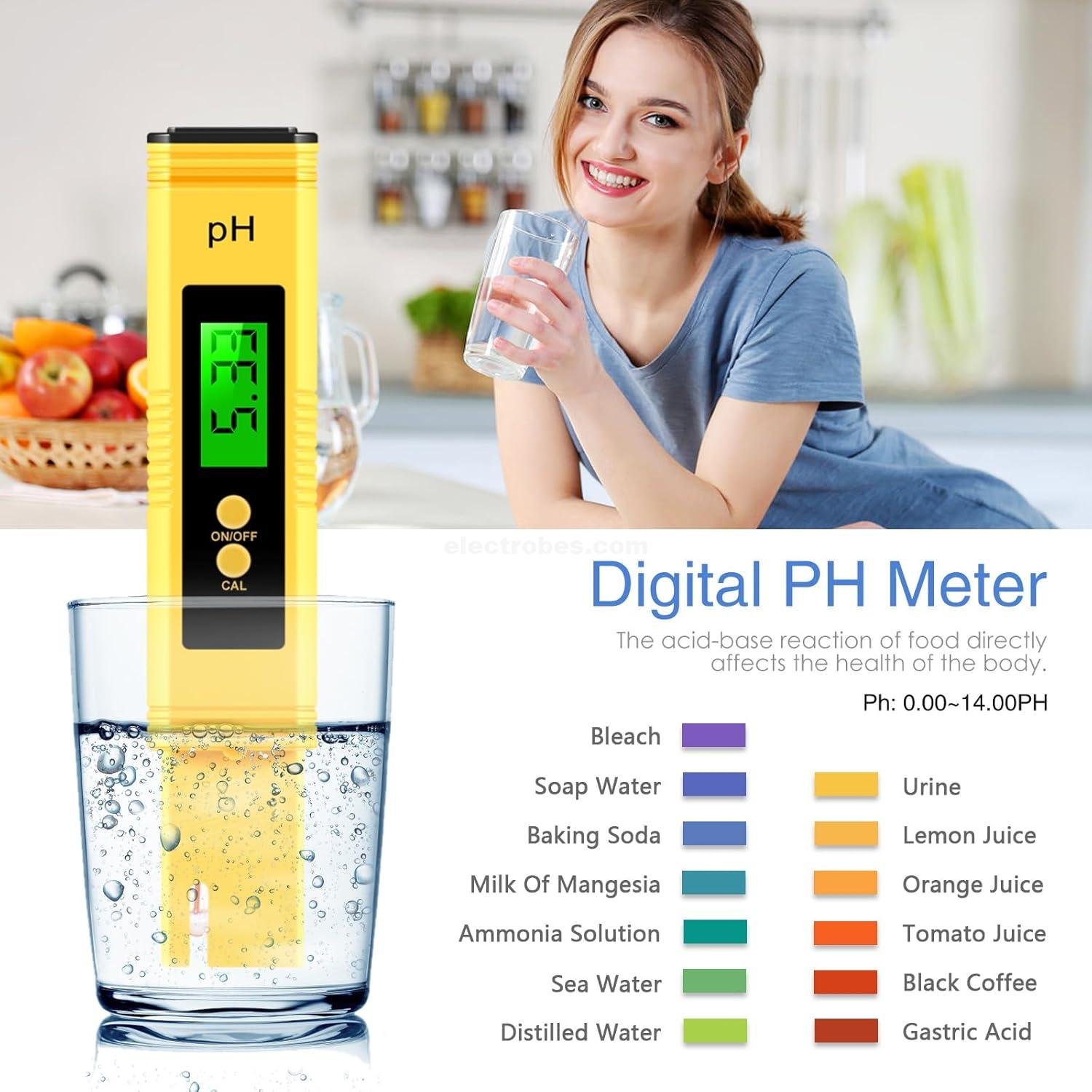 Digital PH Meter, Digital PH Tester 0.01 High Accuracy PH Meter for water, 0-14 PH value Measurement Range for Drinking Water, Pool and Aquarium water quality check at best price online in islamabad rawalpindi lahore peshawar faisalabad karachi hyderabad quetta wah taxila Pakistan