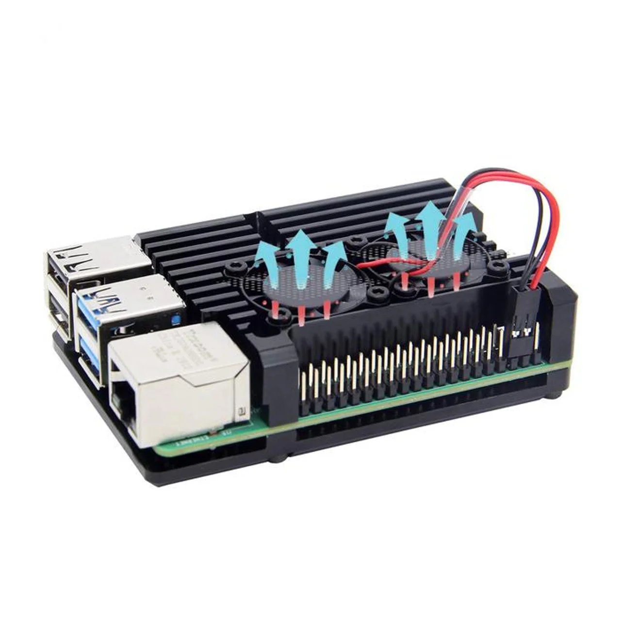 Buy Aluminum Alloy Armor Case for Raspberry Pi 4B Heatsink Cooler Case with Dual PWM Cooling Fan for Raspberry Pi 4 8GB/4GB/2GB online at best price and delivery in islamabad rawalpindi lahore peshawar faisalabad karachi hyderabad quetta wah taxila multan sialkot mardan Pakistan