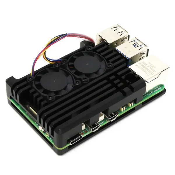 Buy Aluminum Alloy Armor Case for Raspberry Pi 5 Heatsink Cooler Case with Dual PWM Cooling Fan for Raspberry Pi 5 8GB/4GB online at best price and delivery in islamabad rawalpindi lahore peshawar faisalabad karachi hyderabad quetta wah taxila multan sialkot mardan Pakistan