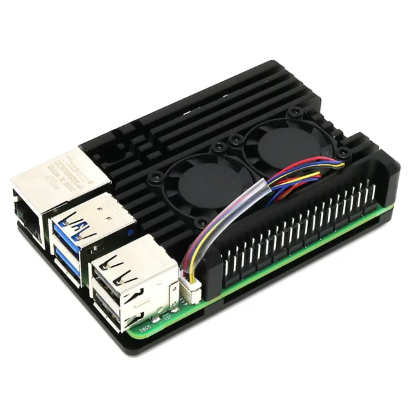 Buy Aluminum Alloy Armor Case for Raspberry Pi 5 Heatsink Cooler Case with Dual PWM Cooling Fan for Raspberry Pi 5 8GB/4GB online at best price and delivery in islamabad rawalpindi lahore peshawar faisalabad karachi hyderabad quetta wah taxila multan sialkot mardan Pakistan