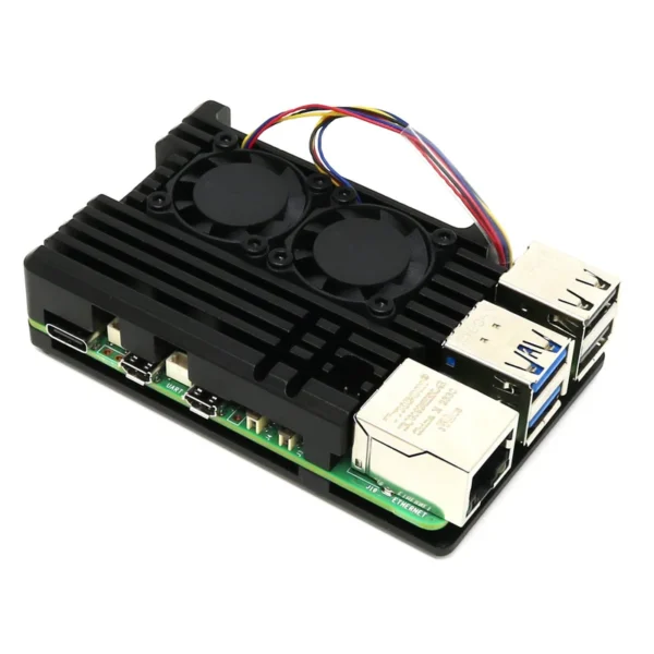 Buy Aluminum Alloy Armor Case for Raspberry Pi 5 Heatsink Cooler Case with Dual PWM Cooling Fan for Raspberry Pi 5 8GB/4GB online at best price and delivery in islamabad rawalpindi lahore peshawar faisalabad karachi hyderabad quetta wah taxila multan sialkot mardan Pakistan