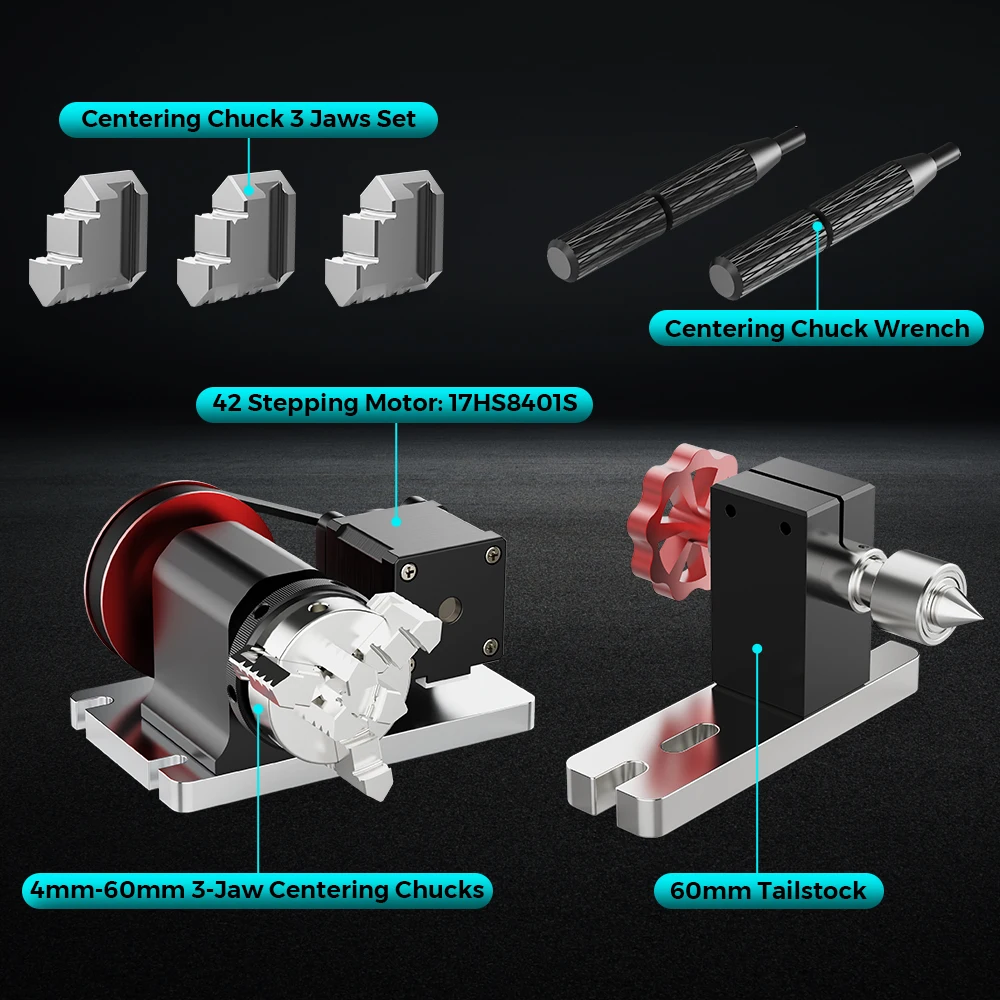 Buy Twotrees 4th Axis Rotary Module Kit for TTC450/ TTC 450 PRO CNC and Laser Engraving Machine Rotary Roller online at best price and delivery in islamabad rawalpindi lahore peshawar faisalabad karachi hyderabad quetta wah taxila multan sialkot mardan Pakistan 
