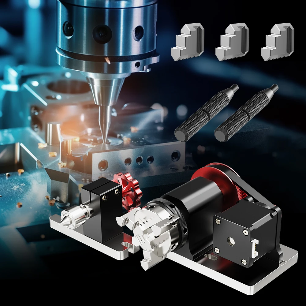 Buy Twotrees 4th Axis Rotary Module Kit for TTC450/ TTC 450 PRO CNC and Laser Engraving Machine Rotary Roller online at best price and delivery in islamabad rawalpindi lahore peshawar faisalabad karachi hyderabad quetta wah taxila multan sialkot mardan Pakistan 