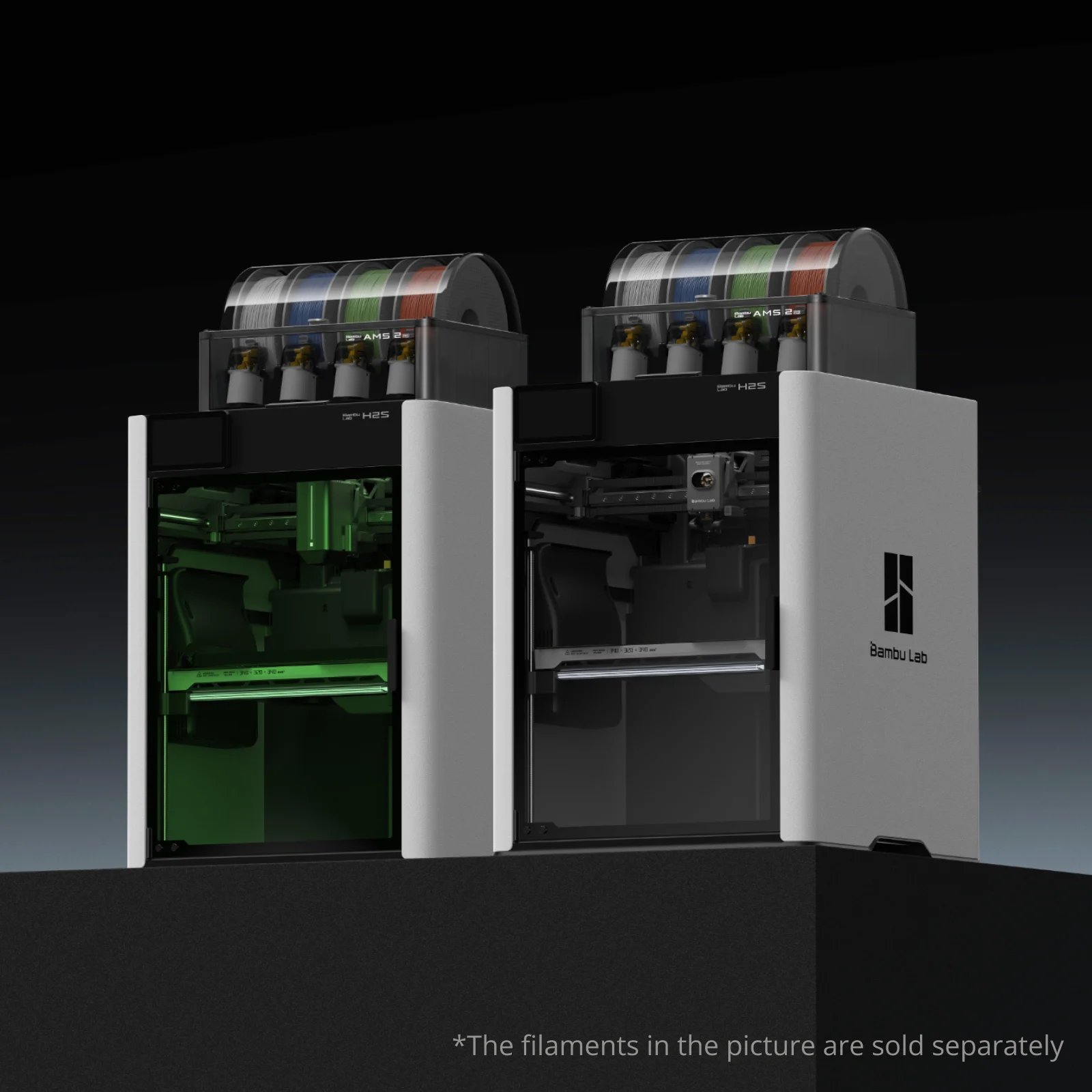 Buy Bambu Lab H2S Combo with AMS 2 FDM 3D Printer 16-color printing option, Built-in camera, Upto 20000 mm/s² Acceleration online at best price and delivery in islamabad rawalpindi lahore peshawar faisalabad karachi hyderabad quetta wah taxila multan sialkot mardan Pakistan