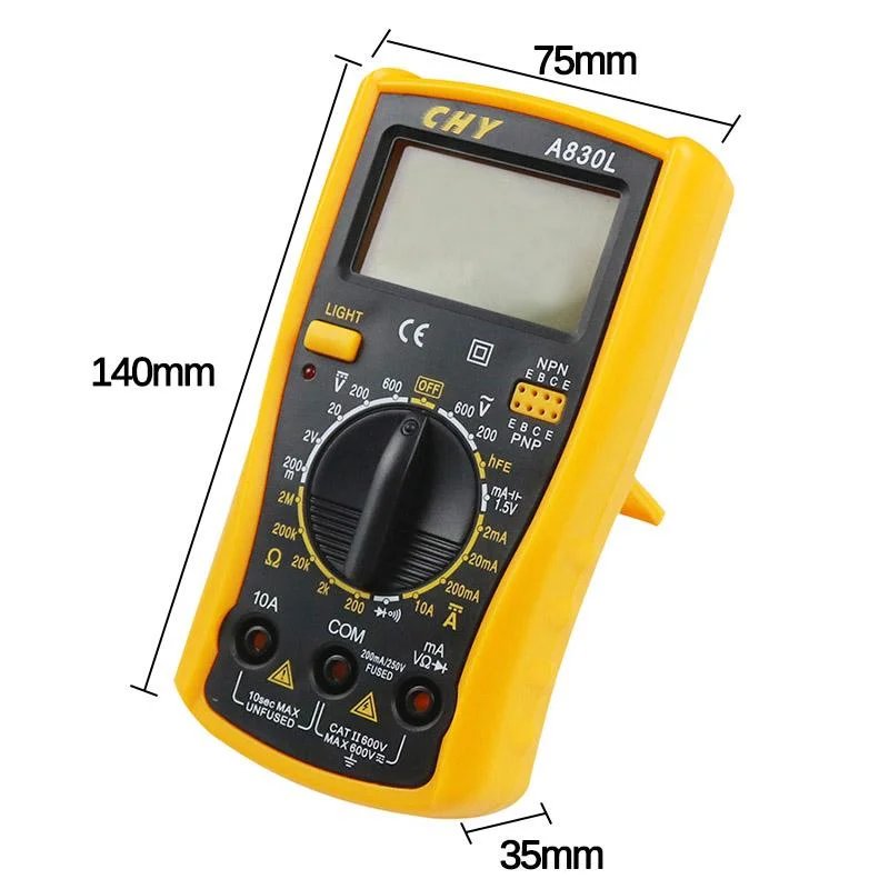 Buy CHY A830L High Quality DMM Digital LCD Display Multimeter online at best price and delivery in islamabad rawalpindi lahore peshawar faisalabad karachi hyderabad quetta wah taxila multan sialkot mardan Pakistan