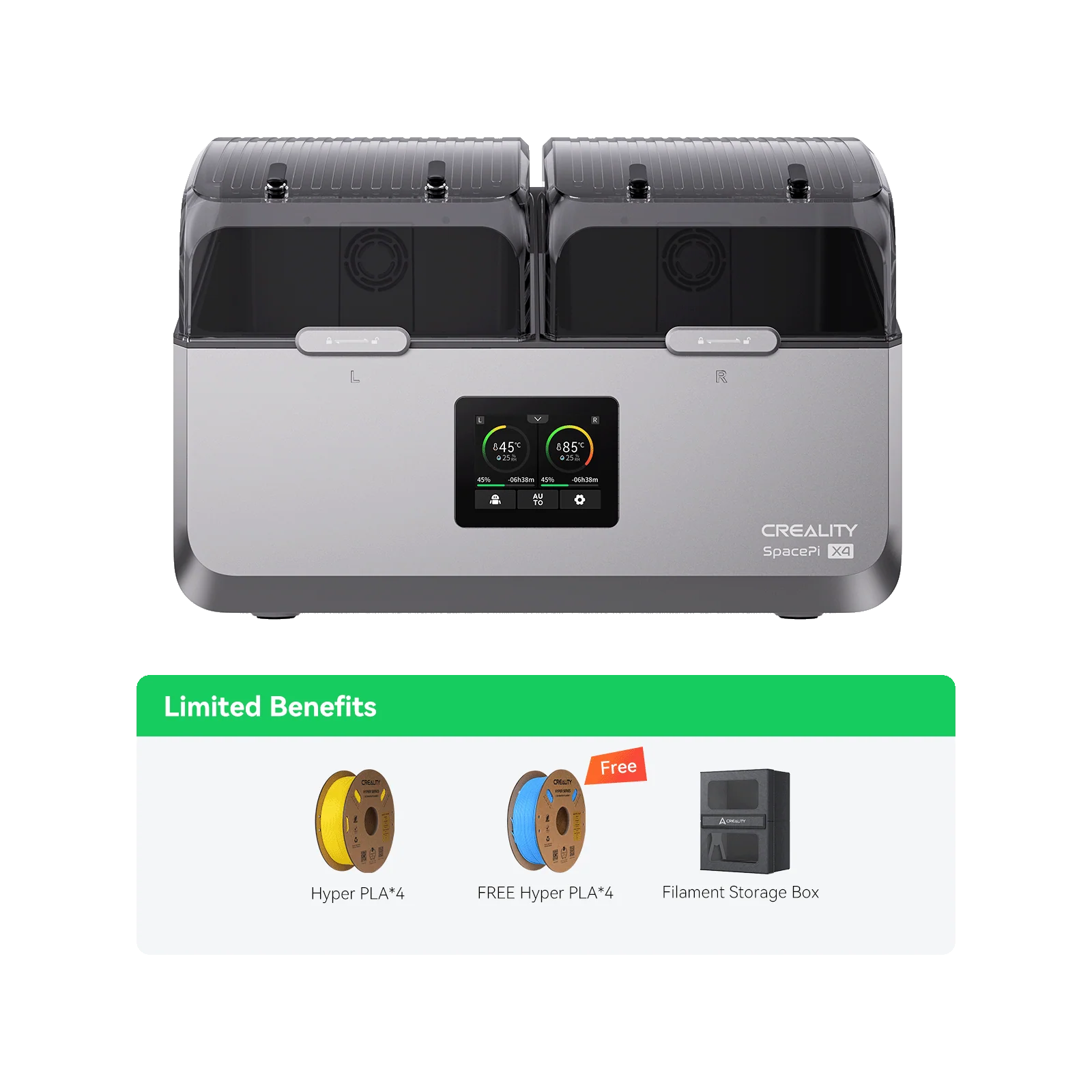 Buy Creality Space PI X4 Filament Dryer Plus Dual 3D Printer Filament Dehydrator Storage Box online at best price and delivery in islamabad rawalpindi lahore peshawar faisalabad karachi hyderabad quetta wah taxila multan sialkot mardan Pakistan