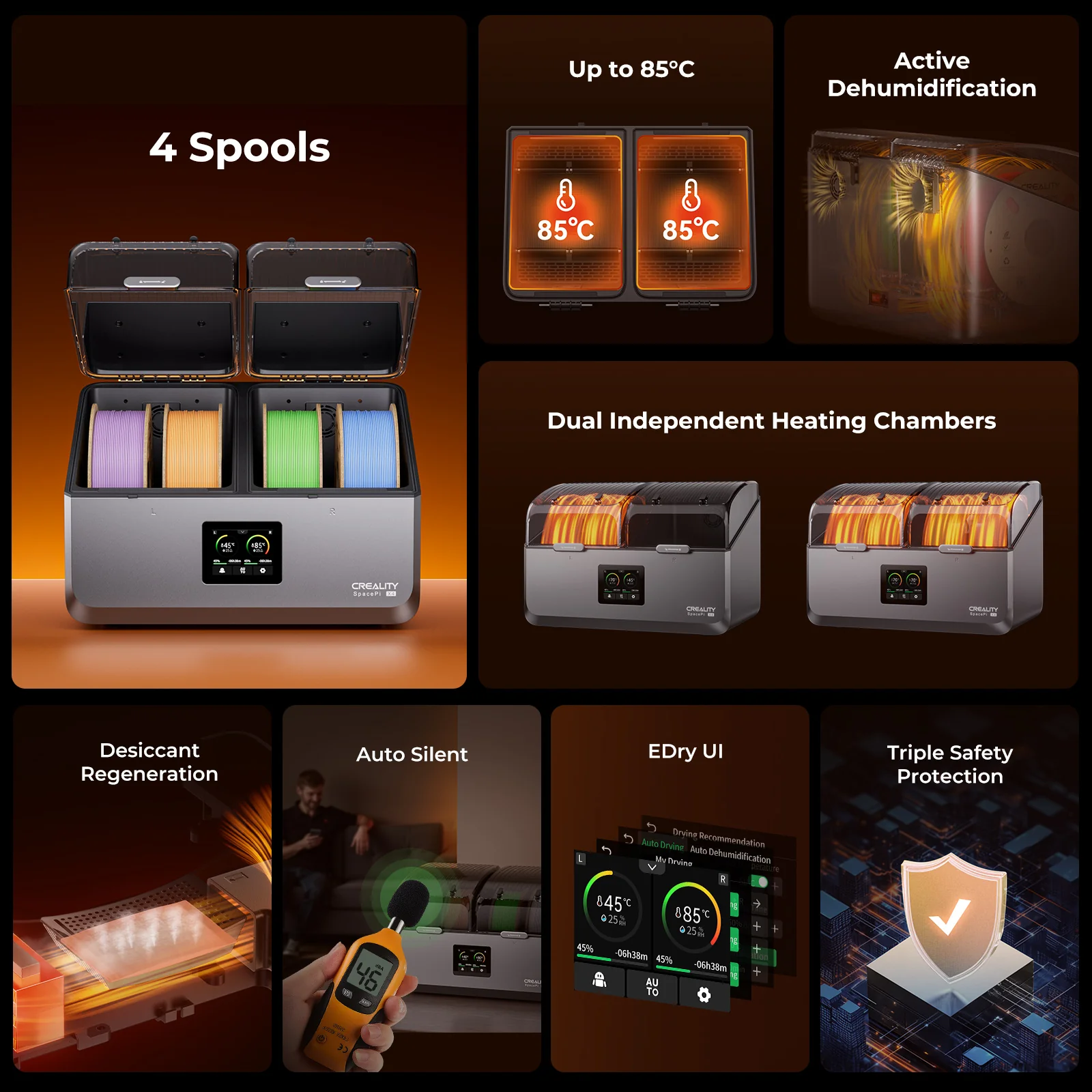 Buy Creality Space PI X4 Filament Dryer Plus Dual 3D Printer Filament Dehydrator Storage Box online at best price and delivery in islamabad rawalpindi lahore peshawar faisalabad karachi hyderabad quetta wah taxila multan sialkot mardan Pakistan