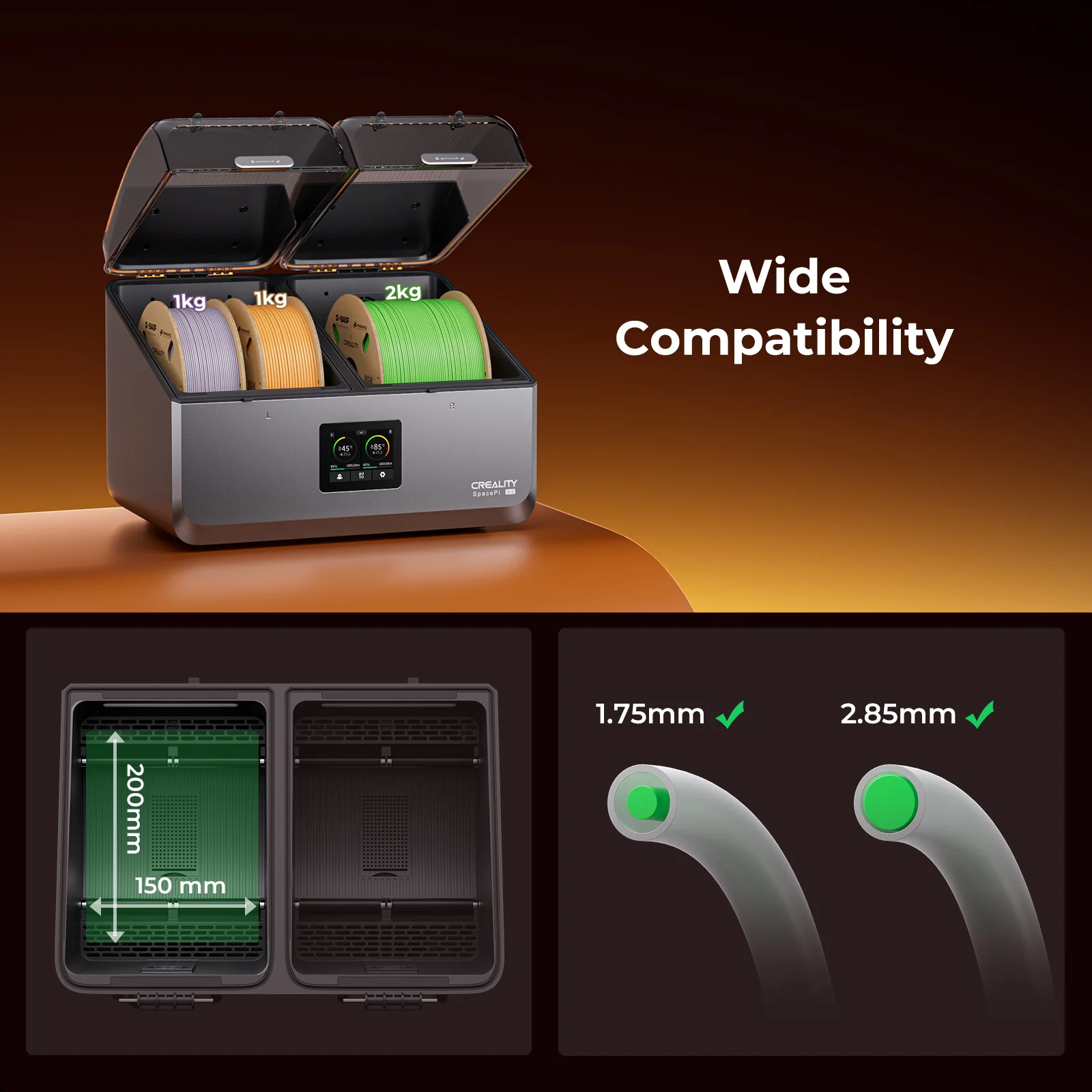 Buy Creality Space PI X4 Filament Dryer Plus Dual 3D Printer Filament Dehydrator Storage Box online at best price and delivery in islamabad rawalpindi lahore peshawar faisalabad karachi hyderabad quetta wah taxila multan sialkot mardan Pakistan