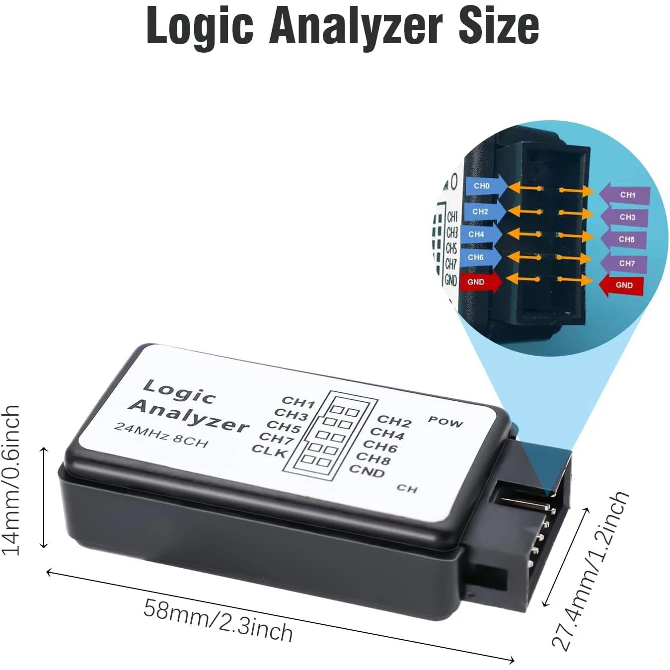 Buy USB Logic Analyzer Set 24MHz Mini Logic Analyzer 8 Channel Input Logic Analyzer Device with USB Cable and Jump Wire online at best price and delivery in islamabad rawalpindi lahore peshawar faisalabad karachi hyderabad quetta wah taxila multan sialkot mardan Pakistan
