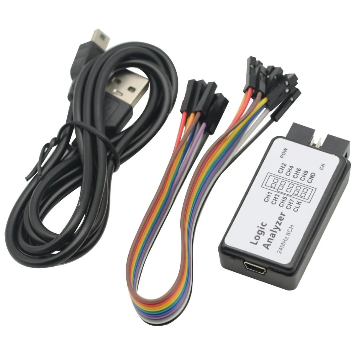 Buy USB Logic Analyzer Set 24MHz Mini Logic Analyzer 8 Channel Input Logic Analyzer Device with USB Cable and Jump Wire online at best price and delivery in islamabad rawalpindi lahore peshawar faisalabad karachi hyderabad quetta wah taxila multan sialkot mardan Pakistan