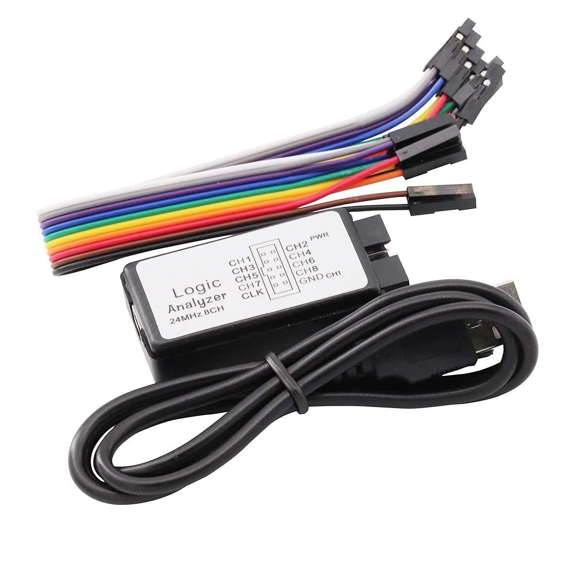 Buy USB Logic Analyzer Set 24MHz Mini Logic Analyzer 8 Channel Input Logic Analyzer Device with USB Cable and Jump Wire online at best price and delivery in islamabad rawalpindi lahore peshawar faisalabad karachi hyderabad quetta wah taxila multan sialkot mardan Pakistan