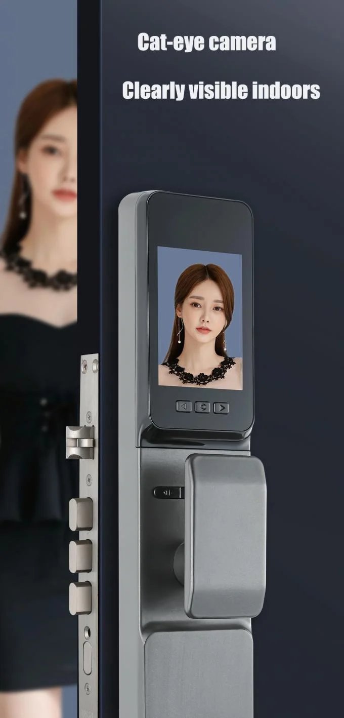 Buy Qleung S914MAX 3D Face Tuya Wifi Automatic Lock Fingerprint Code Card Smart Door Lock with Peephole Camera online at best price and delivery in islamabad rawalpindi lahore peshawar faisalabad karachi hyderabad quetta wah taxila multan sialkot mardan Pakistan 