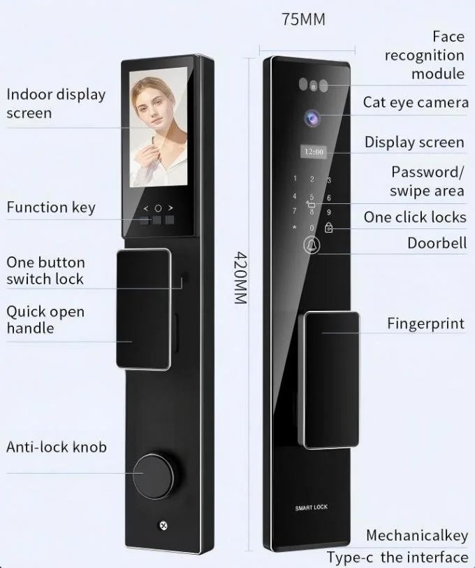 Buy S555 Smart Door Lock with 7.4V 5000mAh Battery 40-110mm Door Thickness CNC Process Aluminum Alloy online at best price and delivery in islamabad rawalpindi lahore peshawar faisalabad karachi hyderabad quetta wah taxila multan sialkot mardan Pakistan 