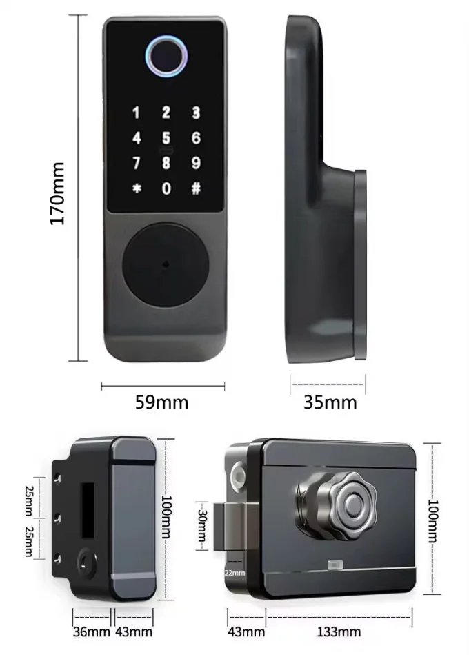 Buy S812-4 Digital Waterproof Fingerprint Password Card TTlock App Remote Unlock Smart Home Door Lock online at best price and delivery in islamabad rawalpindi lahore peshawar faisalabad karachi hyderabad quetta wah taxila multan sialkot mardan Pakistan 