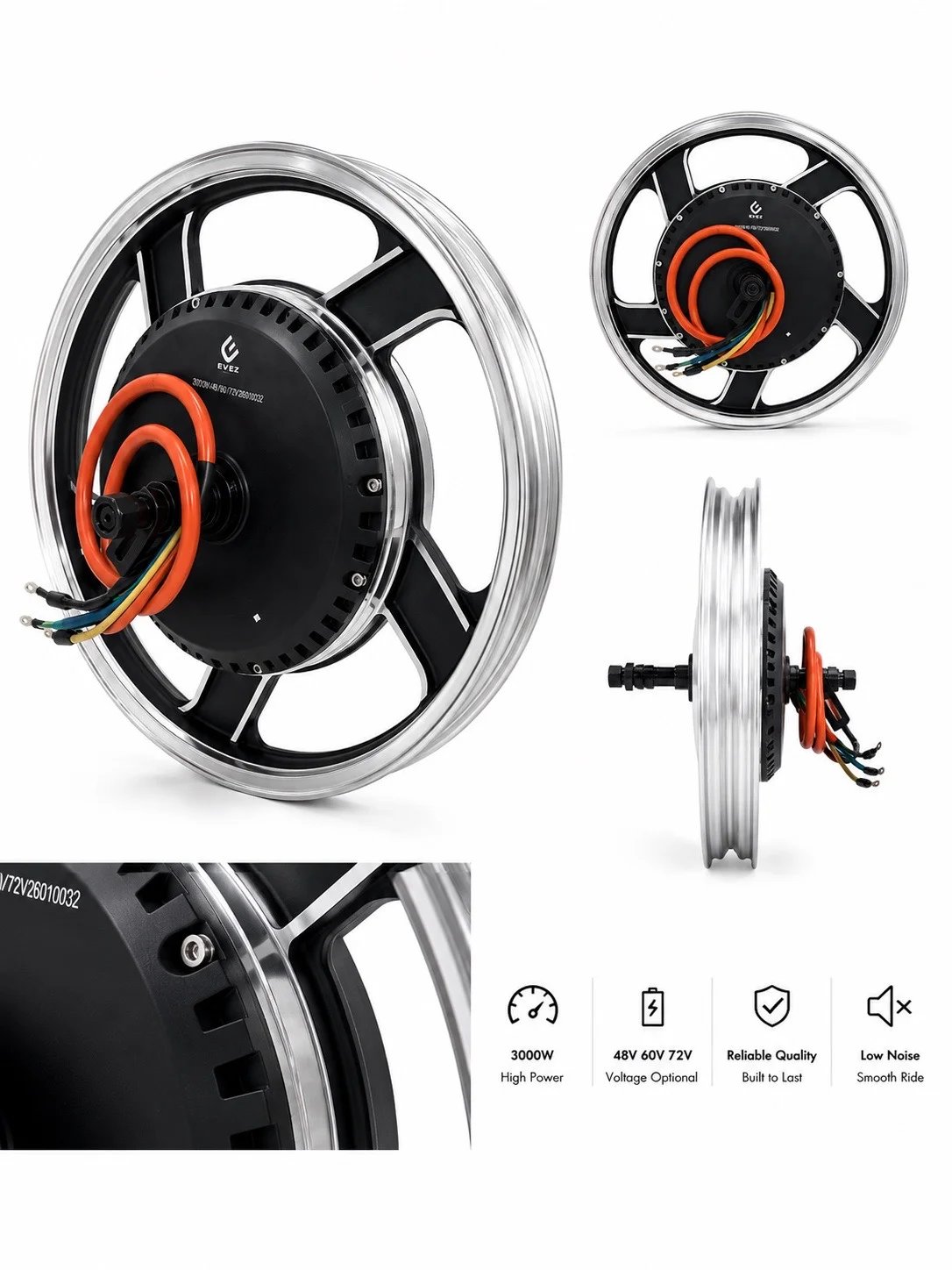 Buy 48/60/72V 3000W Brushless Electric Bike Hub Motor Alloy Rim Wheel E-bike BLDC Motor with Disc Braking System online at best price and delivery in islamabad rawalpindi lahore peshawar faisalabad karachi hyderabad quetta wah taxila multan sialkot mardan Pakistan