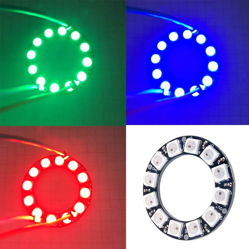 Buy RGB LED Ring WS2812 12 Bit RGB LEDs 5V Arduino Controlled Addressable LED Module online at best price and delivery in islamabad rawalpindi lahore peshawar faisalabad karachi hyderabad quetta wah taxila multan sialkot mardan Pakistan