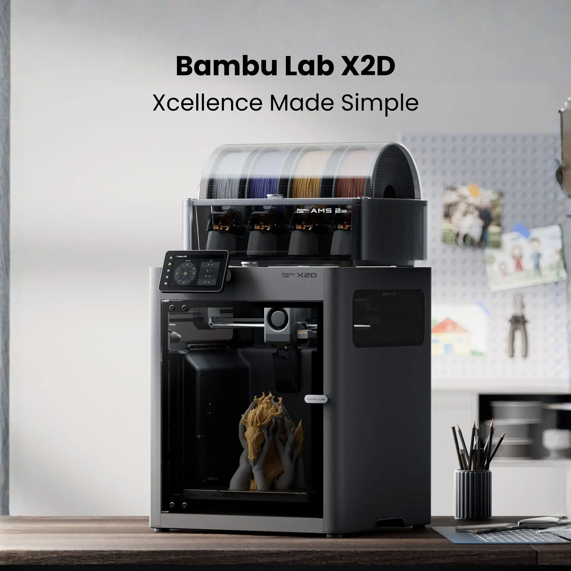 Buy Bambu Lab X2D: Affordable Dual Extruder 3D Printer for Easy Support Removal online at best price and delivery in islamabad rawalpindi lahore peshawar faisalabad karachi hyderabad quetta wah taxila multan sialkot mardan Pakistan